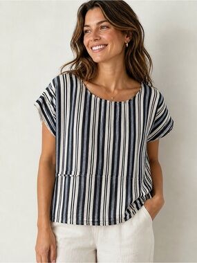 Madewell Boxy Top in Evelyn Stripe